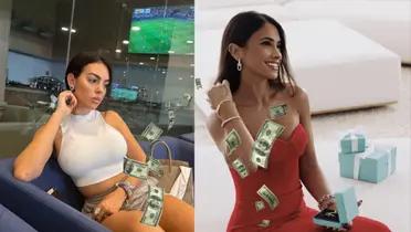 Whose's partner has more money, Ronaldo's or Lionel Messi's?