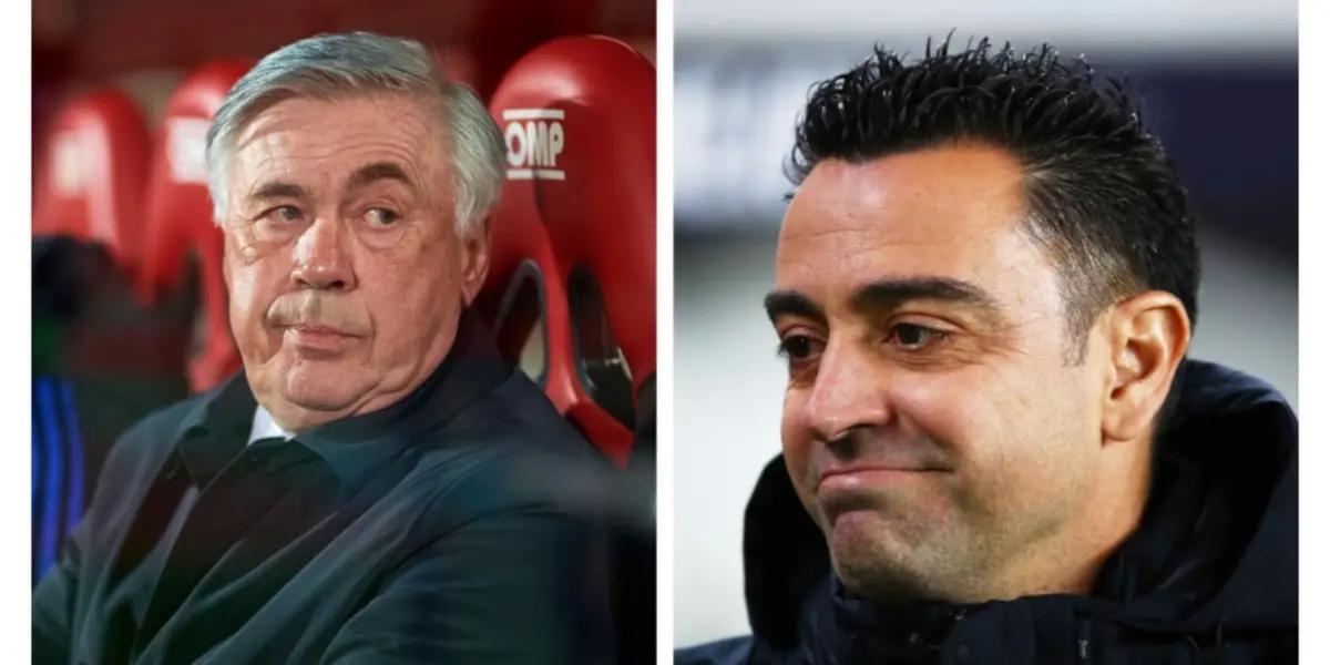 Xavi Hernandez and Carlo Ancelotti