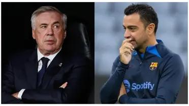 Xavi Hernandez and Carlo Ancelotti