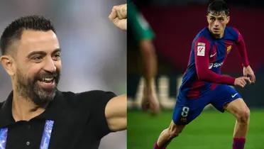 Xavi's reaction to seeing that Barcelona came back in the game vs Villarreal