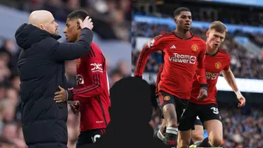 Erik Ten Hag defends Marcus Rashford from a club legend's comments on him.