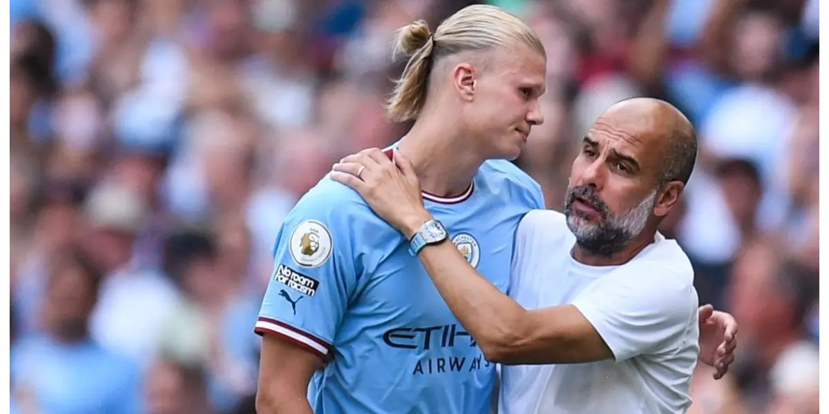 Erling Haaland and Pep Guardiola