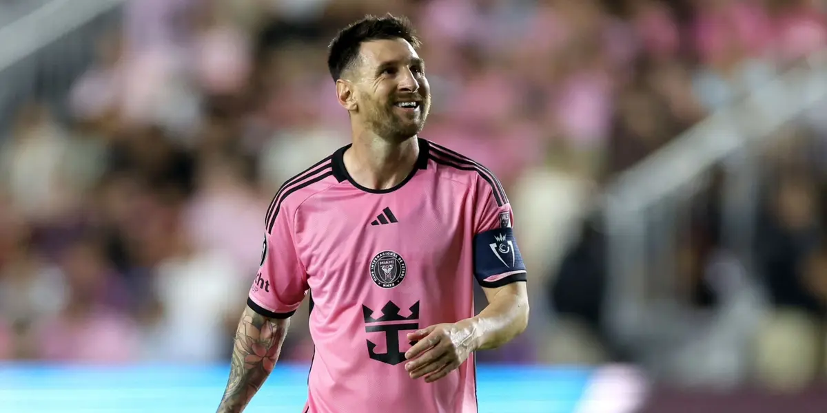 Lionel Messi smiles while he is playing for Inter Miami.