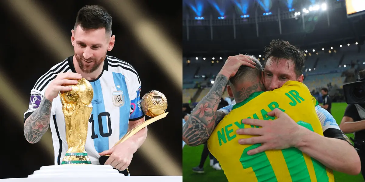 The Brazilian congratulated the best player of all time, who finally got the long-awaited World Cup