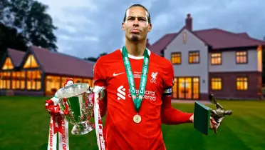 Van Dijk showing off his trophies